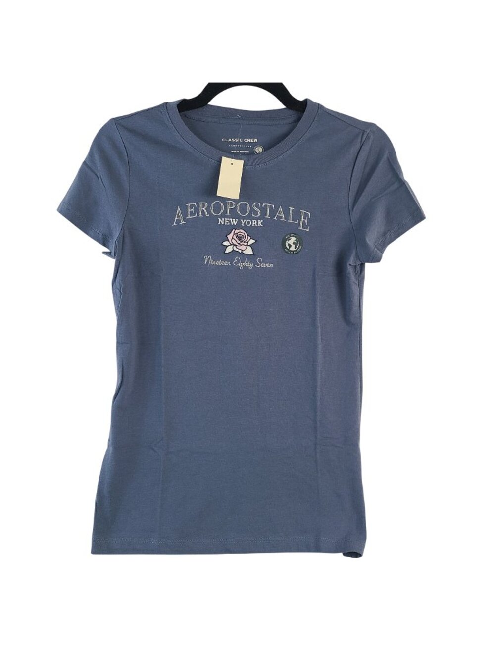 NEW Aeropostale Women's Classic Crew T-Shirt New York Graphic Sz M Blue